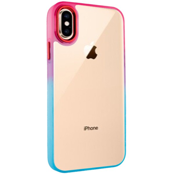 Чохол TPU+PC Fresh sip series для Apple iPhone XS Max (6.5") Бірюзовий / Рожевий