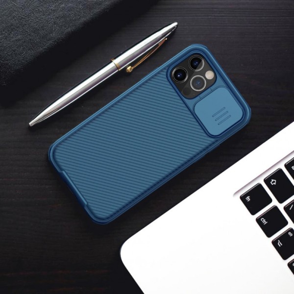 Карбонова накладка Nillkin Camshield (шторка на камеру) для Apple iPhone 13 Pro Max (6.7") Синій / Blue Карбонова накладка Nillkin Camshield (шторка на камеру) для Apple iPhone 13 Pro Max (6.7") Синій / Blue
