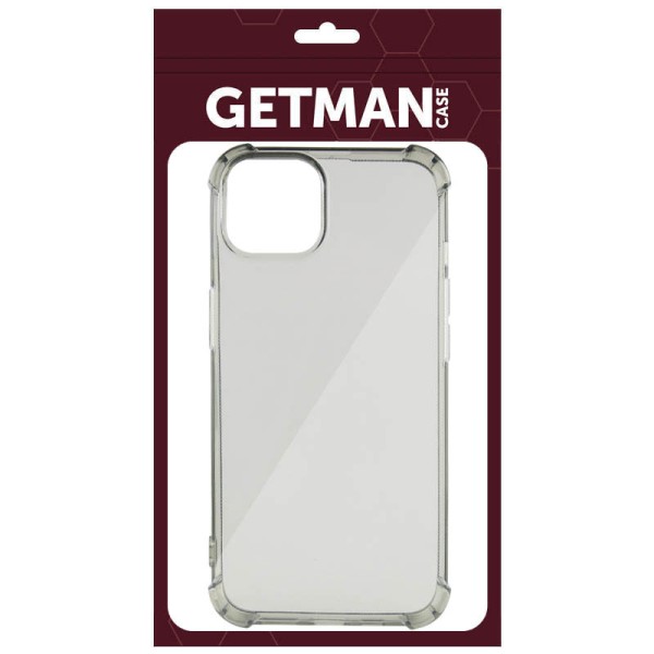 TPU чохол GETMAN Ease logo посилені кути для Apple iPhone 14 Plus (6.7") Сірий (прозорий) TPU чохол GETMAN Ease logo посилені кути для Apple iPhone 14 Plus (6.7") Сірий (прозорий)