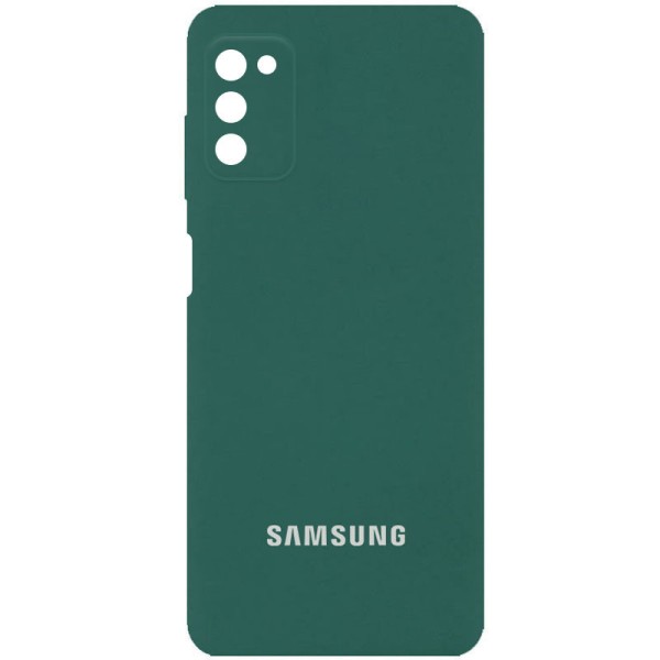 Чехол Silicone Cover Full Camera (AA) для Samsung Galaxy A03s Зеленый / Pine green