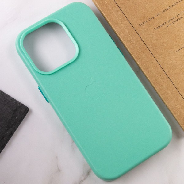 Шкіряний чохол Leather Case (AA Plus) with MagSafe для Apple iPhone 14 Pro Max (6.7") Ice Шкіряний чохол Leather Case (AA Plus) with MagSafe для Apple iPhone 14 Pro Max (6.7") Ice