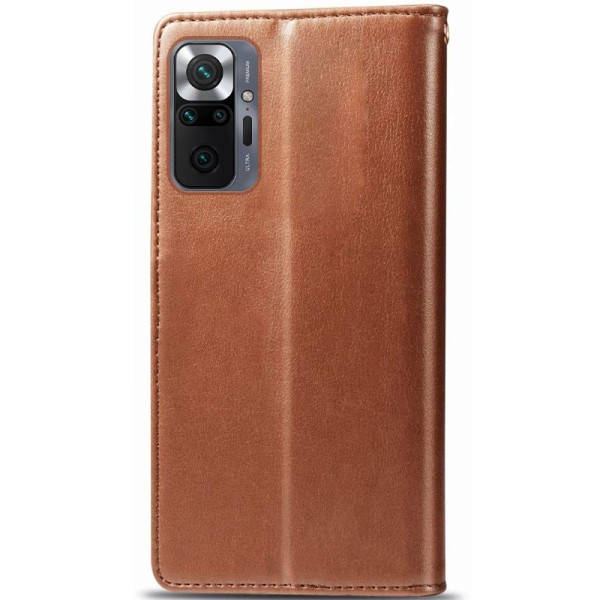 Шкіряний чохол книжка GETMAN Gallant (PU) для Xiaomi Redmi Note 10 Pro / 10 Pro Max Коричневий