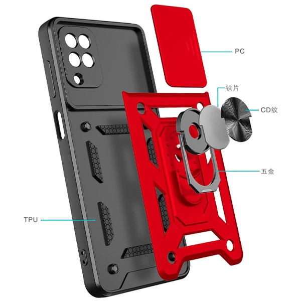 Ударостійкий чохол Camshield Serge Ring для Samsung Galaxy A22 4G / M32 Червоний Ударостійкий чохол Camshield Serge Ring для Samsung Galaxy A22 4G / M32 Червоний