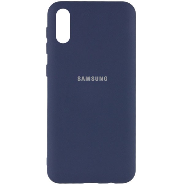 Чехол Silicone Cover My Color Full Protective (A) для Samsung Galaxy A02 Синий / Midnight blue