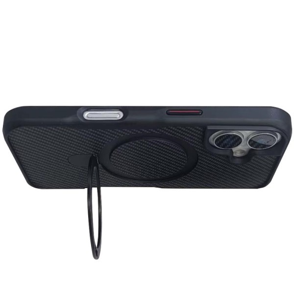 TPU+PC чохол Metal Buttons with MagSafe Carbon Ring для Apple iPhone 16 (6.1") Чорний TPU+PC чохол Metal Buttons with MagSafe Carbon Ring для Apple iPhone 16 (6.1") Чорний