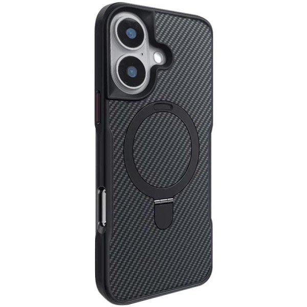 TPU+PC чохол Metal Buttons with MagSafe Carbon Ring для Apple iPhone 16 (6.1") Чорний TPU+PC чохол Metal Buttons with MagSafe Carbon Ring для Apple iPhone 16 (6.1") Чорний