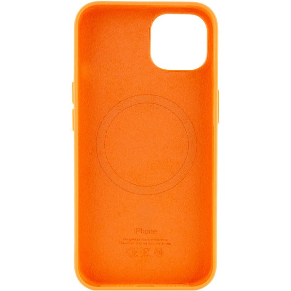 Чохол Silicone case (AAA) full with Magsafe and Animation для Apple iPhone 13 (6.1") Помаранчевий / Marigold
