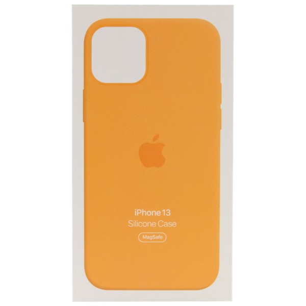 Чохол Silicone case (AAA) full with Magsafe and Animation для Apple iPhone 13 (6.1") Помаранчевий / Marigold