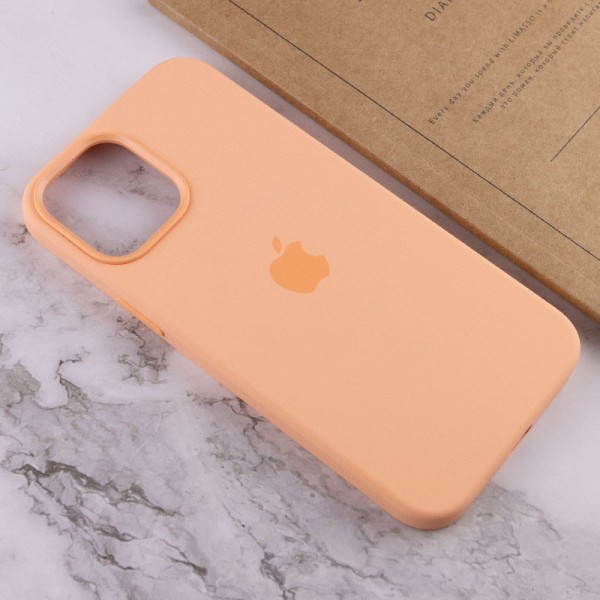 Чохол Silicone case (AAA) full with Magsafe and Animation для Apple iPhone 12 Pro Max (6.7") Помаранчевий / Cantaloupe