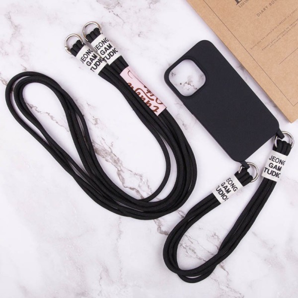 Чохол TPU two straps California для Apple iPhone 13 Pro (6.1") Чорний Чохол TPU two straps California для Apple iPhone 13 Pro (6.1") Чорний