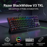 Клавіатура Razer BlackWidow V3 TKL RGB Green USB Black (RZ03-03490700-R3R1)