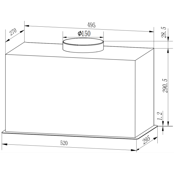 Витяжка Interline BOXGLASS BL A/60 PB/2/T/2 Витяжка Interline BOXGLASS BL A/60 PB/2/T/2