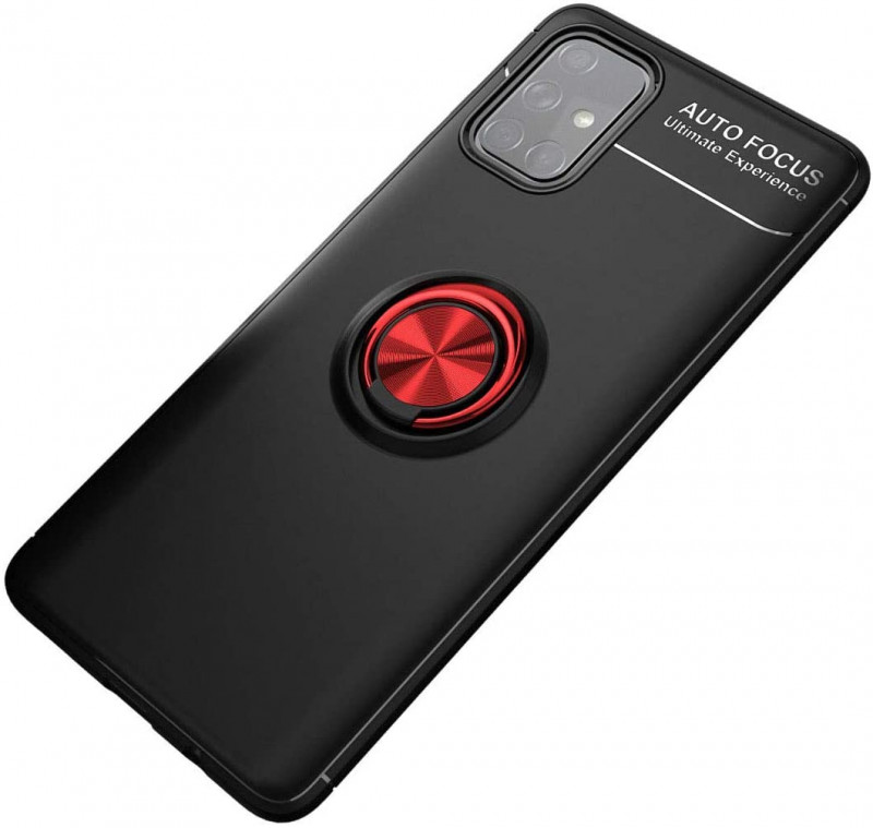 TPU чохол Deen ColorRing під магнітний тримач (opp) для Samsung Galaxy M31s Чорний / Червоний