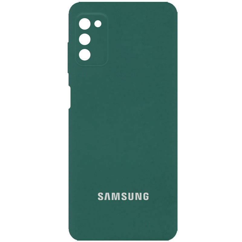 Чехол Silicone Cover Full Camera (AA) для Samsung Galaxy A03s Зеленый / Pine green